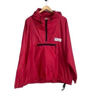 Vintage Mickey Mouse Pullover Nylon Windbreaker Hooded Jacket Red XXL